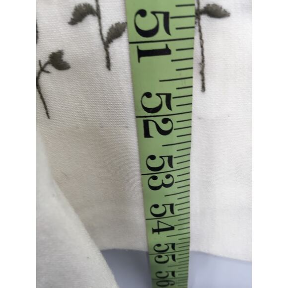 Vintage Leslie Fay Cream Dress Embroidery Maxi Long Sleeve cOTTON bLEND MEDIUM - Picture 9 of 12